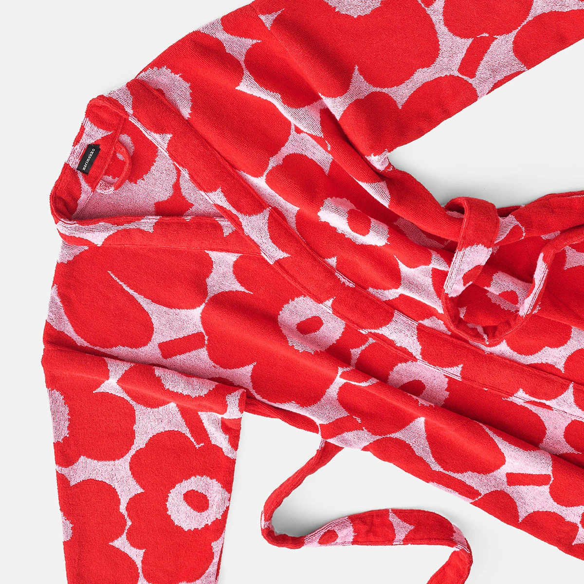 Marimekko Unikko Pink / Red Bathrobe 3 Marimekko Unikko Pink / Red Bathrobe