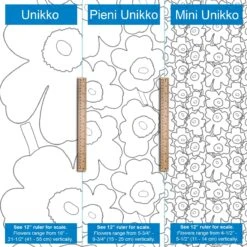 Marimekko Unikko Ralli Blue / Pink / Green / Brown Heavyweight Cotton Fabric