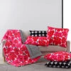 Marimekko Unikko Red / Ajo Black Reversible Throw -home decoration marimekko unikko red ajo black throw blanket 34