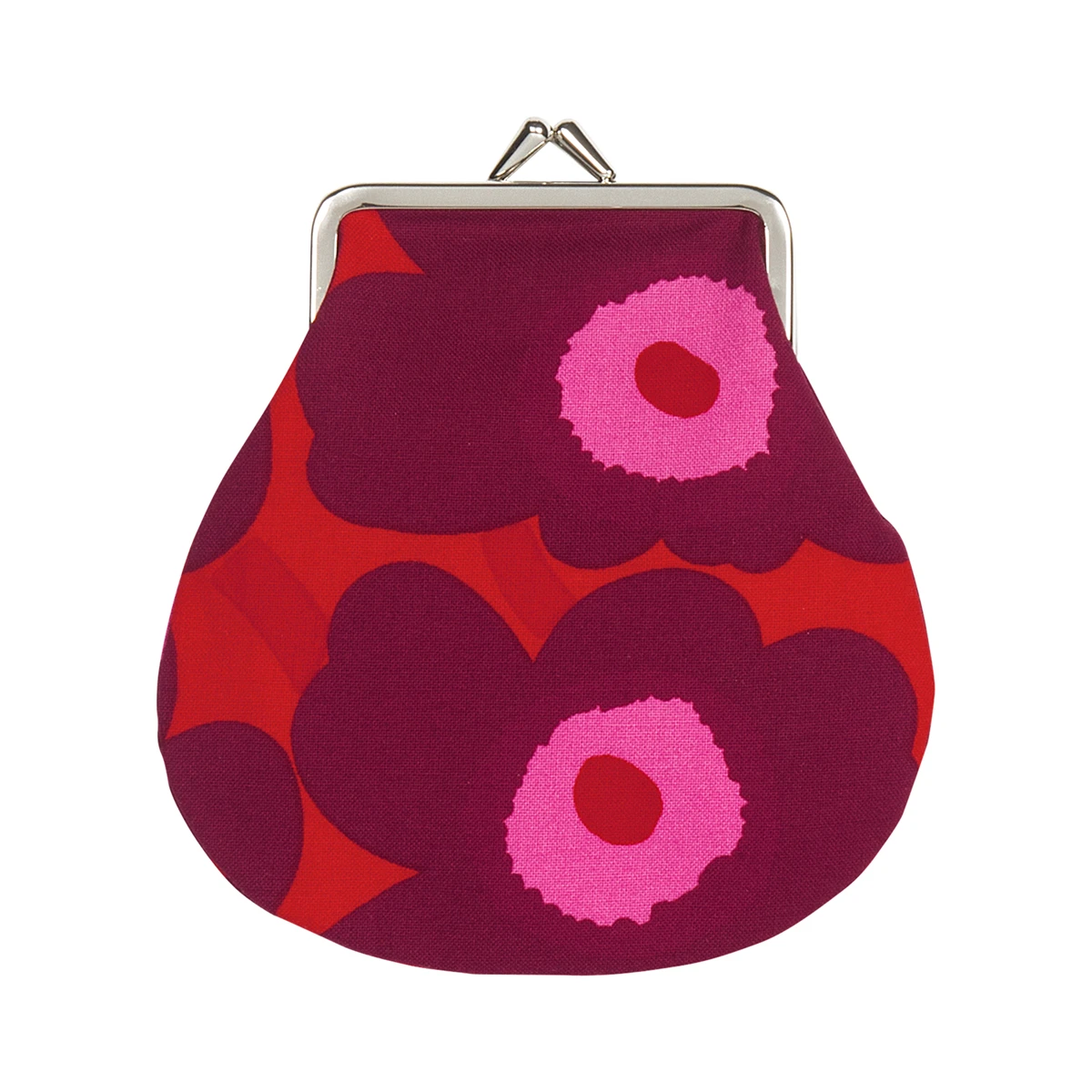 Marimekko Unikko Red / Burgundy / Pink Coin Purse 3 Marimekko Unikko Red / Burgundy / Pink Coin Purse