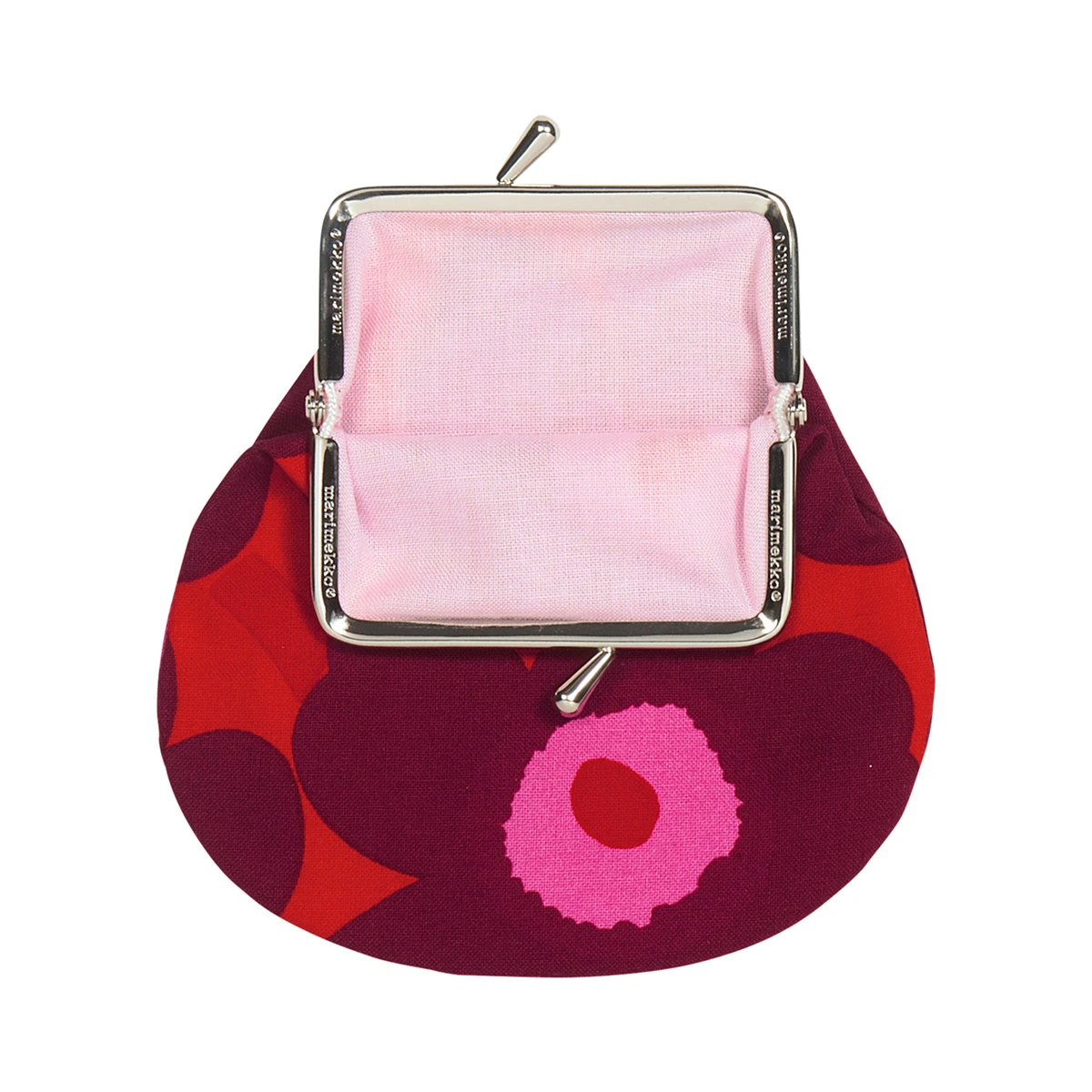 Marimekko Unikko Red / Burgundy / Pink Coin Purse 4 Marimekko Unikko Red / Burgundy / Pink Coin Purse - Image 2