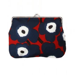 Marimekko Unikko Red / Dark Blue Large Coin Purse