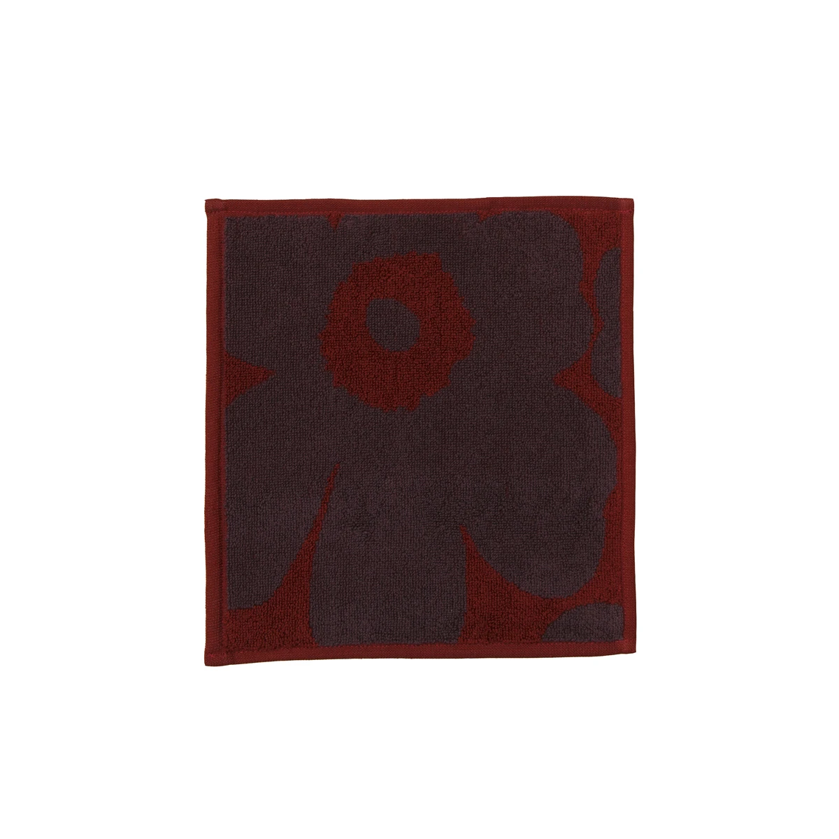 Marimekko Unikko Red / Plum Washcloth 3 Marimekko Unikko Red / Plum Washcloth