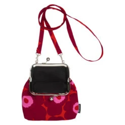 Marimekko Unikko Roosa Red / Burgundy / Pink Purse