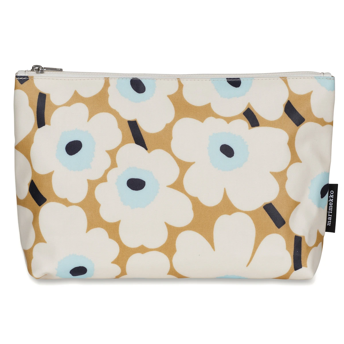 Marimekko Unikko Beige / Blue Ruusu Cosmetic Bag 3 Marimekko Unikko Beige / Blue Ruusu Cosmetic Bag