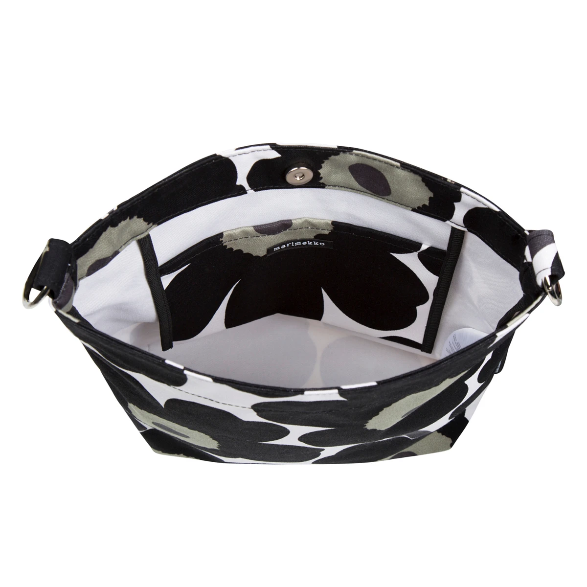 Marimekko Unikko White / Black Venni Bag 4 Marimekko Unikko White / Black Venni Bag - Image 2