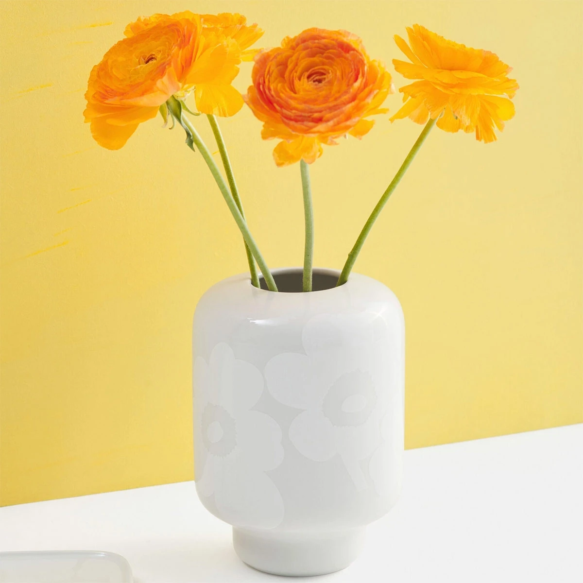 Marimekko Unikko White Ceramic Vase 4 Marimekko Unikko White Ceramic Vase - Image 2