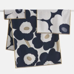 home decoration -home decoration marimekko unikko white dark blue gold hand towel 37