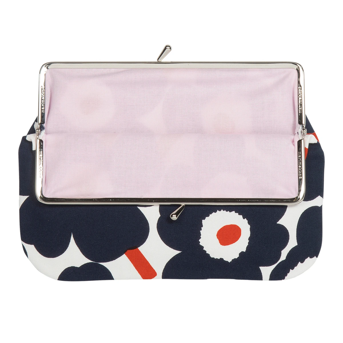 Marimekko Unikko White / Navy / Orange Large Coin Purse 3 Marimekko Unikko White / Navy / Orange Large Coin Purse