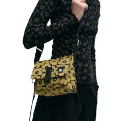Marimekko Unikko Yellow / Black Mini Messenger Shoulder Bag -home decoration marimekko unikko yellow black mini messenger shoulder bag 38