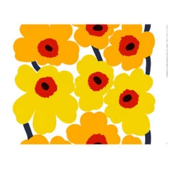 Marimekko Unikko Yellow/Red Fabric