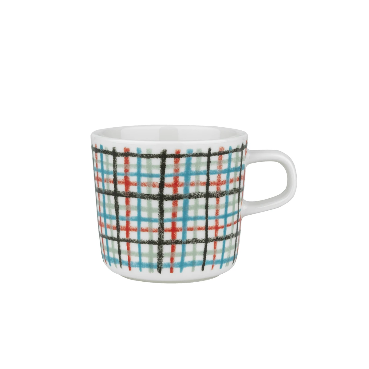 Marimekko Urdimbre Green / Red / Blue Coffee Cup 3 Marimekko Urdimbre Green / Red / Blue Coffee Cup - Image 2