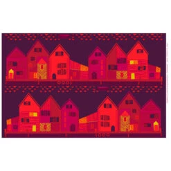 Marimekko Vanhakaupunki Plum/Red Organic Cotton Fabric