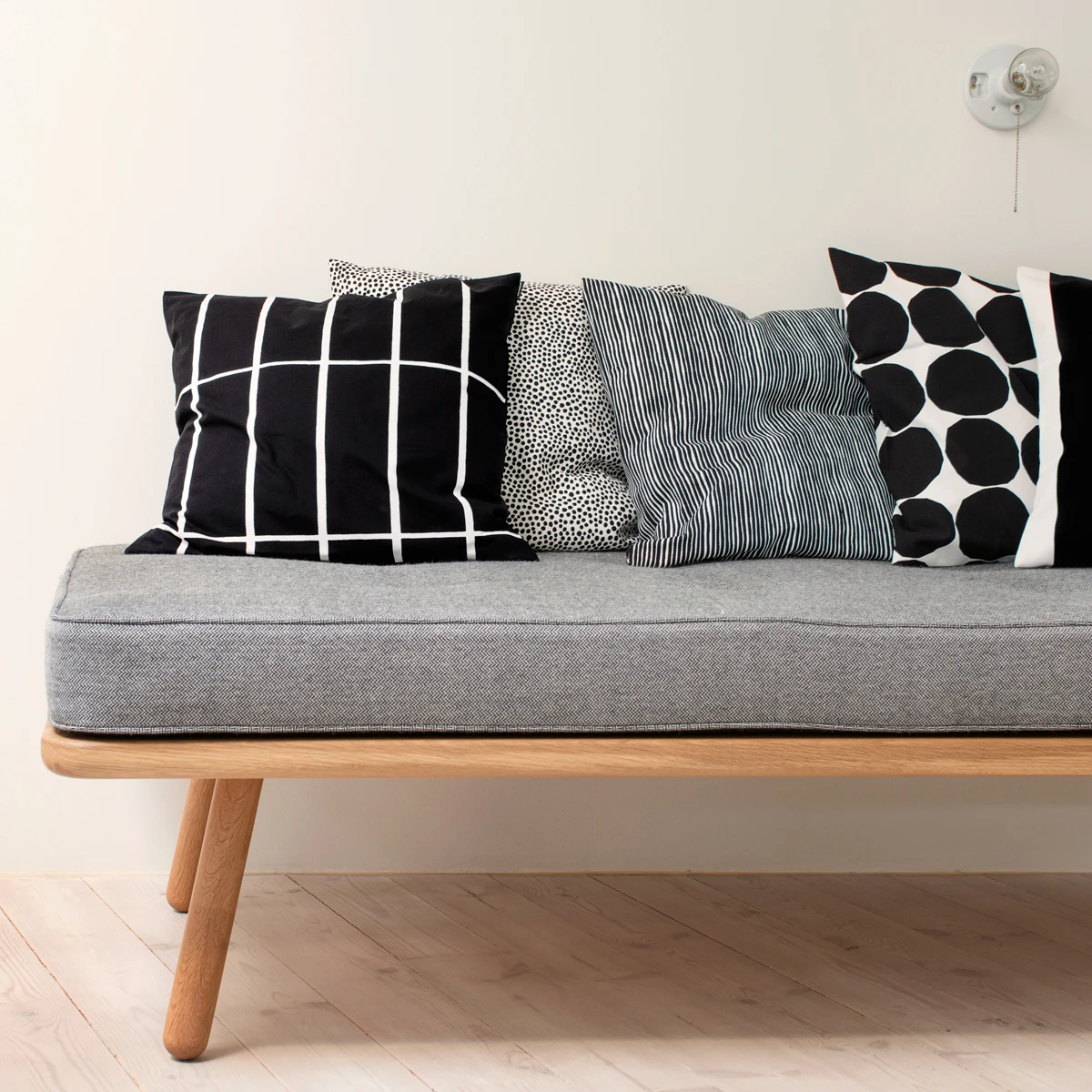 Marimekko Varvunraita Black/White Heavyweight Large Throw Pillow 4 Marimekko Varvunraita Black/White Heavyweight Large Throw Pillow - Image 2