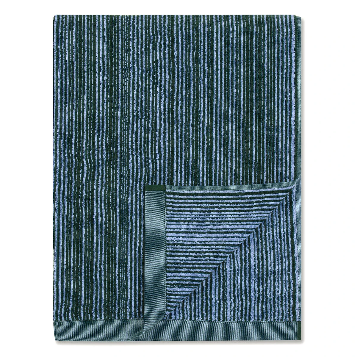 Marimekko Varvunraita Blue / Green Bath Towel 4 Marimekko Varvunraita Blue / Green Bath Towel - Image 2