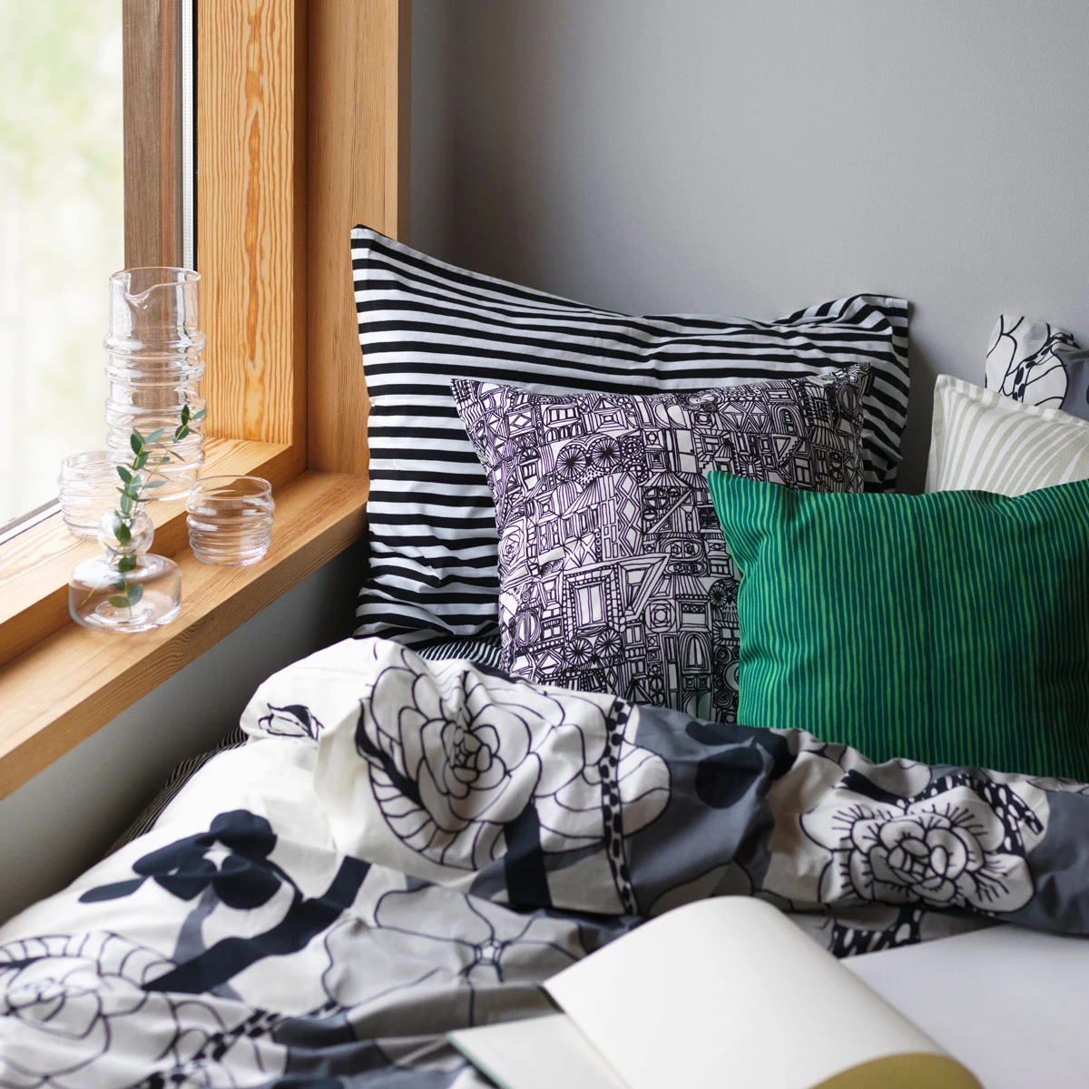 Marimekko Varvunraita Green Heavyweight Small Throw Pillow 5 Marimekko Varvunraita Green Heavyweight Small Throw Pillow - Image 3