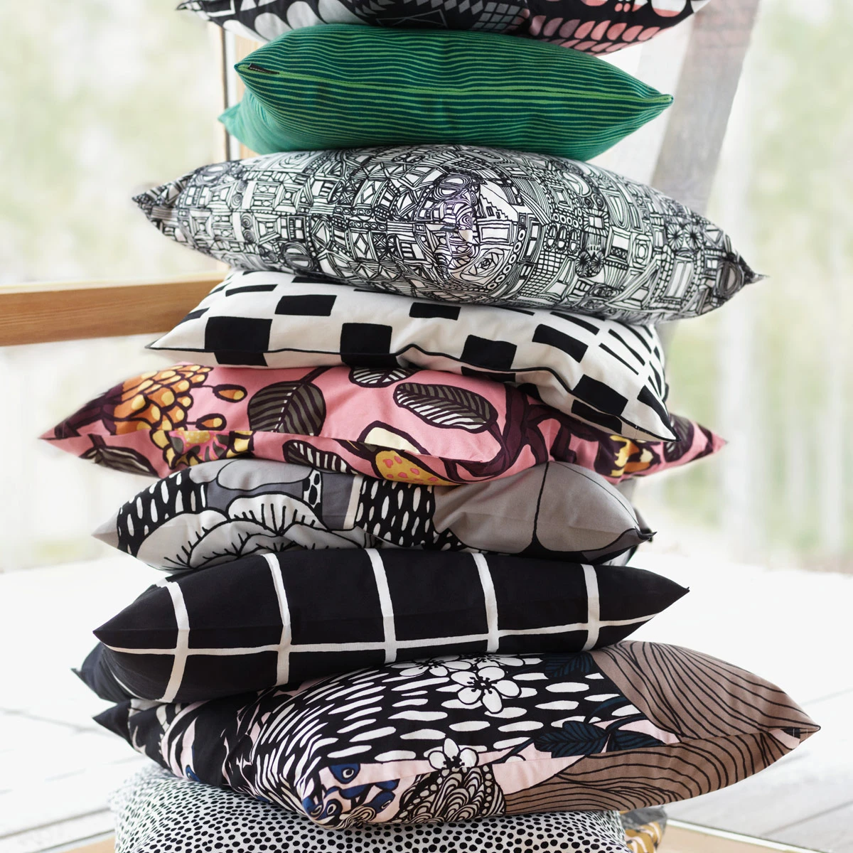 Marimekko Varvunraita Green Heavyweight Small Throw Pillow 8 Marimekko Varvunraita Green Heavyweight Small Throw Pillow - Image 6