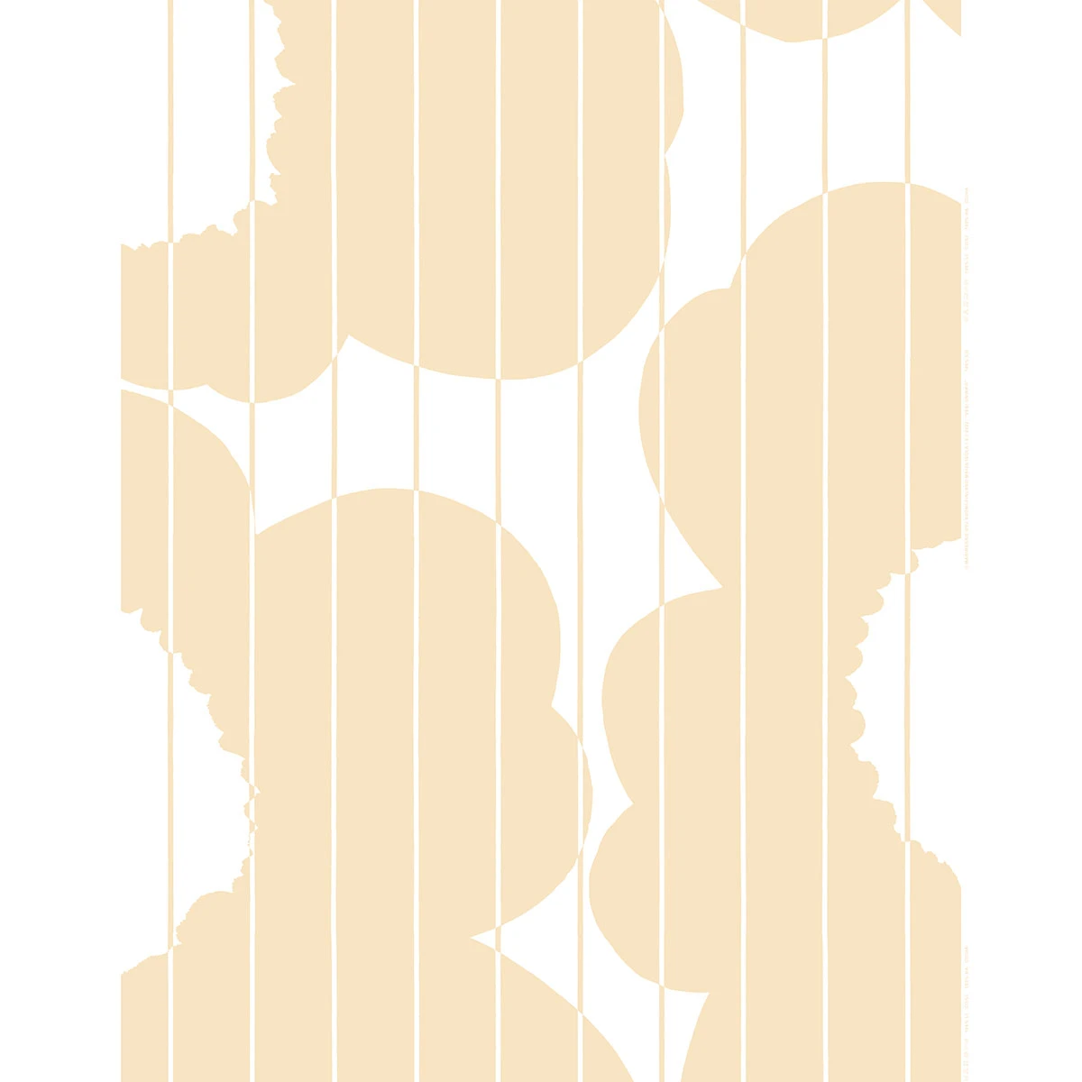 Marimekko Vesi Unikko Beige / White Cotton Fabric Repeat - Anniversary Edition 4 Marimekko Vesi Unikko Beige / White Cotton Fabric Repeat - Anniversary Edition - Image 2