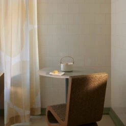 Marimekko Vesi Unikko Beige / White Cotton Fabric Repeat - Anniversary Edition