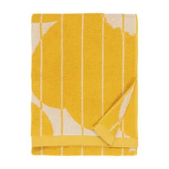 Marimekko Vesi Unikko Yellow / Beige Bath Towel - Anniversary Edition