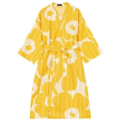 Marimekko Vesi Unikko Yellow / Beige Bathrobe - Anniversary Edition 7 Marimekko Vesi Unikko Yellow / Beige Bathrobe - Anniversary Edition -home decoration marimekko vesi unikko yellow beige anniversary bathrobe 20