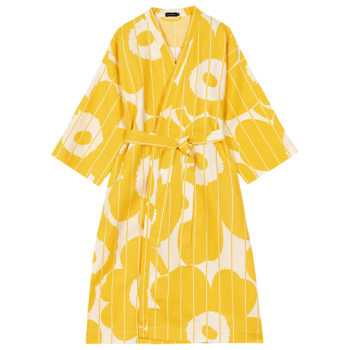 Marimekko Vesi Unikko Yellow / Beige Bathrobe - Anniversary Edition 5 Marimekko Vesi Unikko Yellow / Beige Bathrobe - Anniversary Edition - Image 3